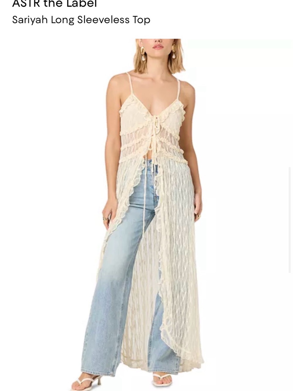 Astr Sariyah Sheer Maxi Coverup - Cream